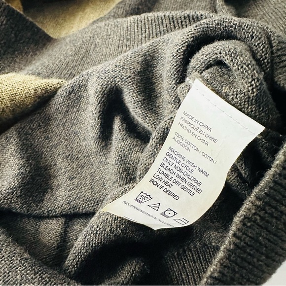 Van Heusen Men’s Sz Large Brown & Yellow Argyle 100% Cotton Long Sleeve Sweater - Picture 5 of 5